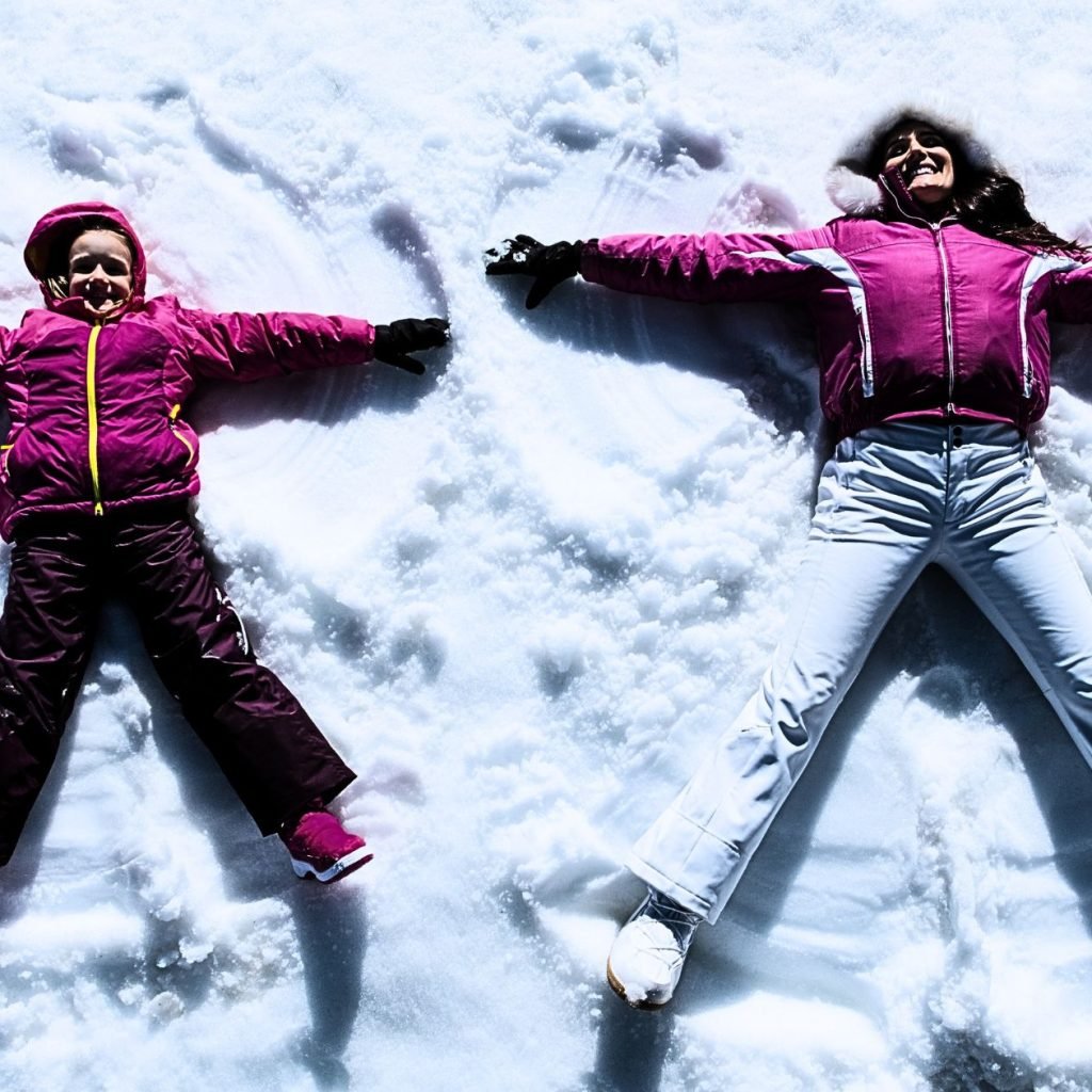 Kowen's son and wife enjoying the snow during their Finland tour from Singapore