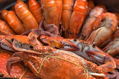 Freshly cooked crab from Kirkenes crab safari.