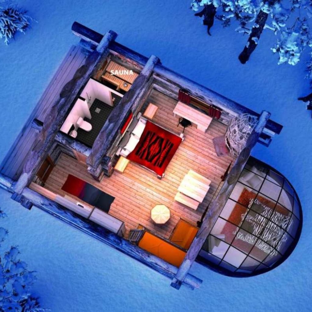 Kakslauttanen Arctic resort Kelo Igloo Layout