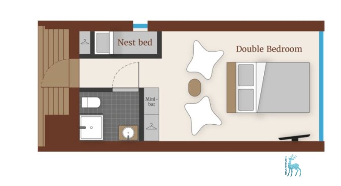 Arctic TreeHouse Double Suite - Room Map