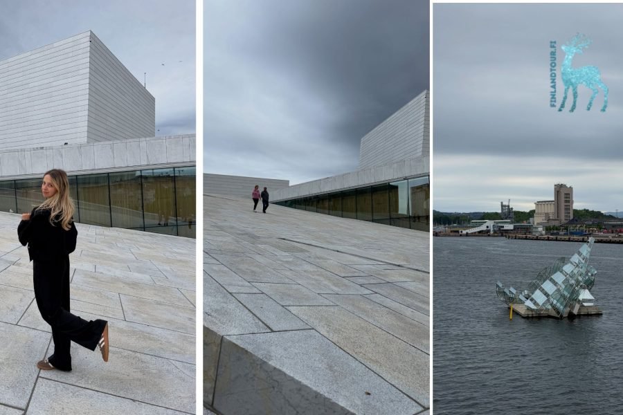 Collage of clicks of traveler in Oslo on her 11 day Norway tour.