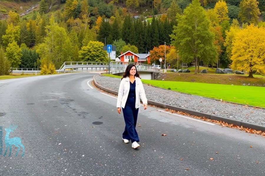 Traveler enjoying the beauty of Flames during her 12 Day Norway tour